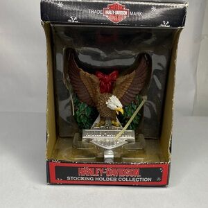 Harley-Davidson Eagle Stocking Holder with Brown and Silver Accents